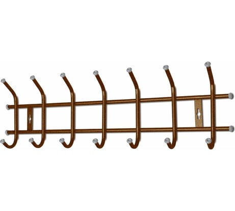 Вешалка настенная Nika 7 крючков медный антик ВНТ7/А ВНТ7/А медный антик