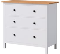 Комод Лузалес КЫМÖР 3 ящика 108х96х50 белый/светло-коричневый 5031020211 30541622