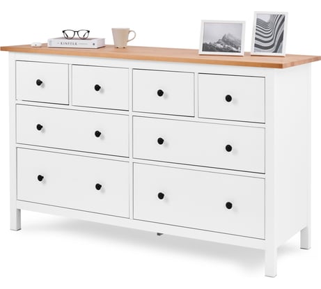 Комод Лузалес КЫМÖР 8 ящиков 160х96х50 белый/светло-коричневый 5031020511