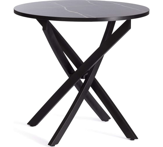Стол Tetchair Manzana лдсп/hpl/металл, 80x80x75 см, мрамор черный/черный 20621