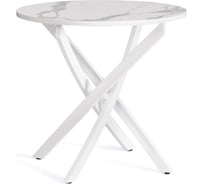 Стол Tetchair Manzana лдсп/hpl/металл, 80x80x75 см, мрамор светлый/белый 20620