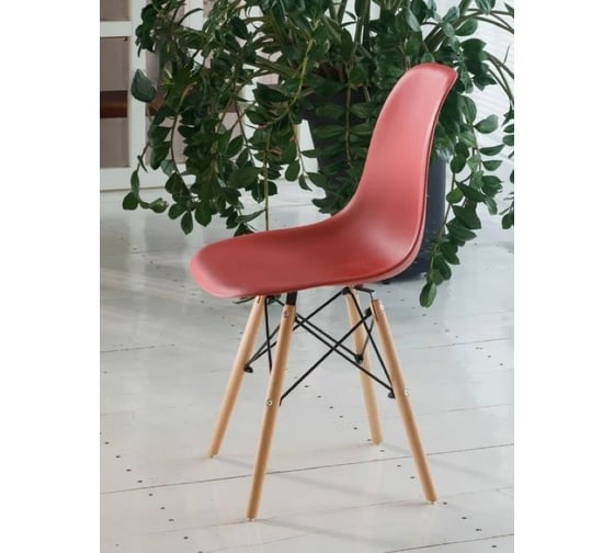 Стул LEON GROUP eames dsw, кирпичный (красно-коричневый, махагон), 1 шт LEON1801-RBR1
