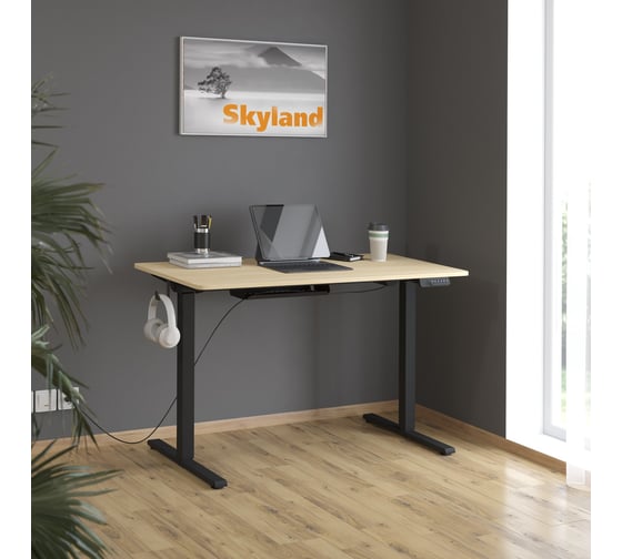 Письменный стол SKYLAND at-002 дуб светлый/черный, 1200x600x730/1210 xten-up 00-07141369