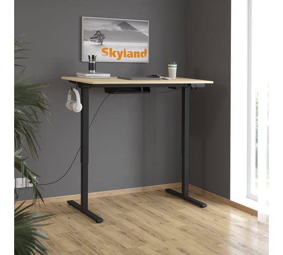 Письменный стол SKYLAND at-002 дуб светлый/черный, 1200x600x730/1210 xten-up 00-07141369