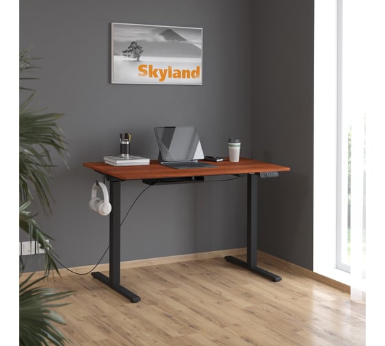 Письменный стол SKYLAND at-002 дуб темный/черный, 1200x600x730/1210 xten-up 00-07141370
