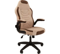 Кресло CHAIRMAN game 50 светло-бежевый/коричневый велюр Т6/Т14 пластик черный 00-07115873
