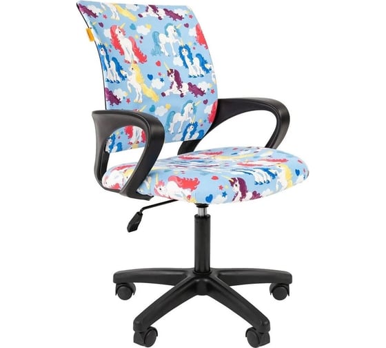 Кресло CHAIRMAN Kids 103 ткань единороги LT черный 00-07122087 1