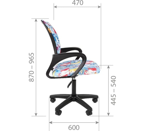 Кресло CHAIRMAN Kids 103 ткань единороги LT черный 00-07122087