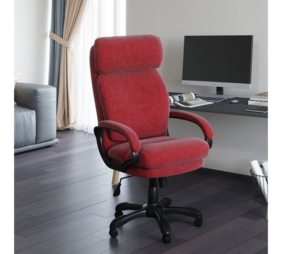 Кресло CHAIRMAN Home 505 ткань Т-28 коралл черный пластик 00-07127988