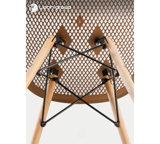 Стул LEON GROUP ажурный eames dsw, коричневый, 1 шт. LEON1801A-BR1
