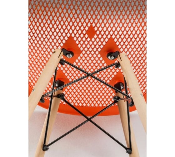 Стул LEON GROUP ажурный eames dsw, оранжево-красный, 1 шт. LEON1801A-RED1