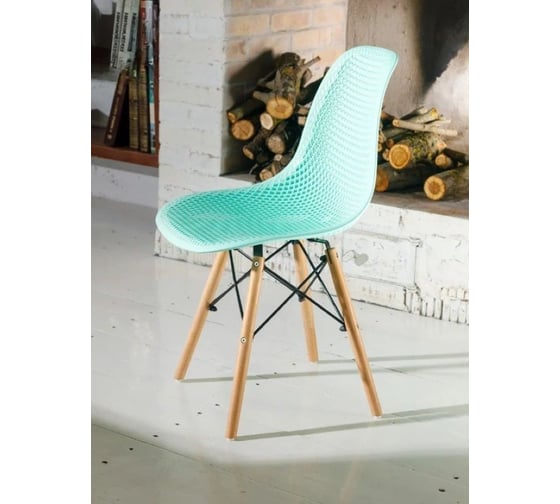 Стул LEON GROUP ажурный eames dsw, мятный, 1 шт. LEON1801A-GR1