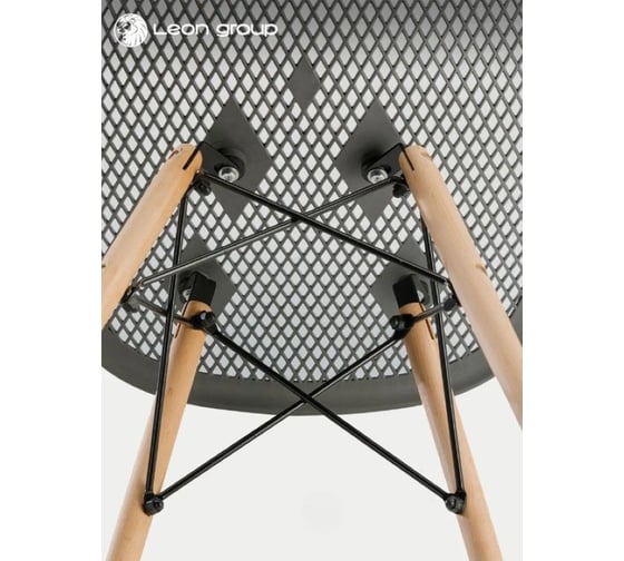 Стул LEON GROUP ажурный eames dsw, серый, 1 шт. LEON1801A-GREY1