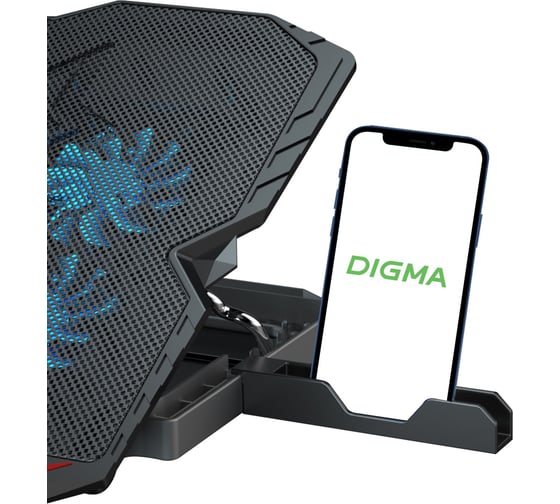 Подставка для ноутбука DIGMA D-NCP150-2 15.6 дюйма 360x260x27 мм 38дБ 2xUSB 2x120 мм FAN 650 г металл/пластик 1914403