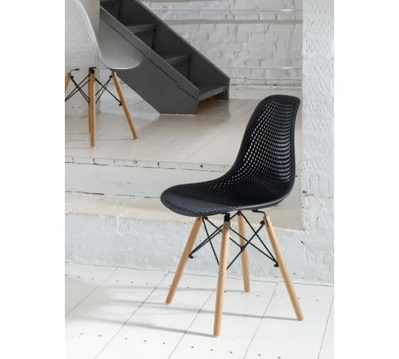 Стул LEON GROUP ажурный eames dsw, черный, 1 шт. LEON1801A-BL1