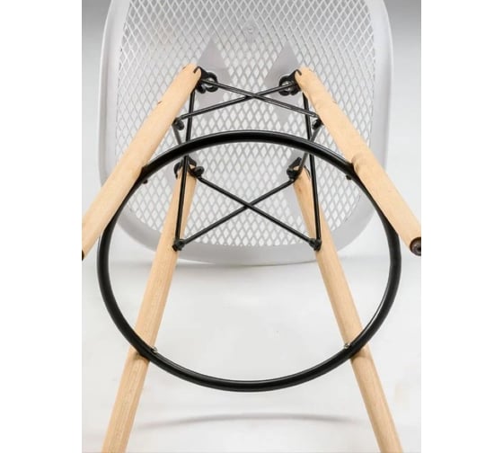 Барный стул LEON GROUP ажурный, в стиле eames dsw, белый, 1 шт. LEON1801BA-WH1