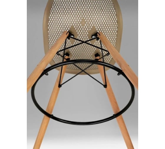 Барный стул LEON GROUP ажурный, в стиле eames dsw, бежевый, 1 шт. LEON1801BA-BE1