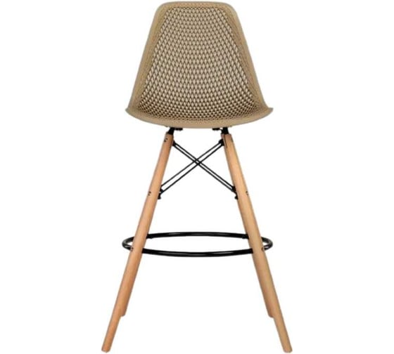 Барный стул LEON GROUP ажурный, в стиле eames dsw, бежевый, 1 шт. LEON1801BA-BE1