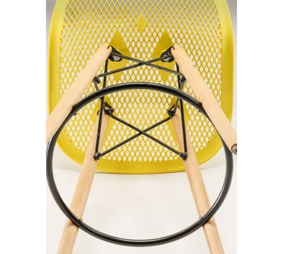 Барный стул LEON GROUP ажурный, в стиле eames dsw, желтый, 1 шт. LEON1801BA-YE1