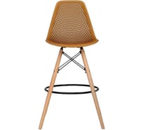 Барный стул LEON GROUP ажурный, в стиле eames dsw, горчичный, 1 шт. LEON1801BA-GOR1