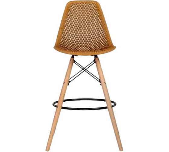 Барный стул LEON GROUP ажурный, в стиле eames dsw, горчичный, 1 шт. LEON1801BA-GOR1