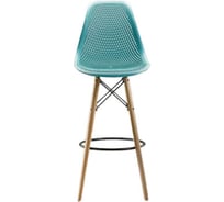 Барный стул LEON GROUP ажурный, в стиле eames dsw, бирюзовый, 1 шт. LEON1801BA-TU1