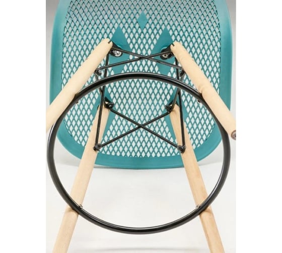 Барный стул LEON GROUP ажурный, в стиле eames dsw, бирюзовый, 1 шт. LEON1801BA-TU1