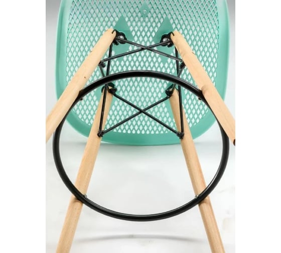 Барный стул LEON GROUP ажурный, в стиле eames dsw, мятный, 1 шт. LEON1801BA-GR1