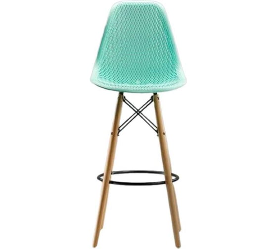 Барный стул LEON GROUP ажурный, в стиле eames dsw, мятный, 1 шт. LEON1801BA-GR1 1
