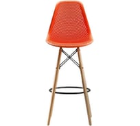 Барный стул LEON GROUP ажурный, в стиле eames dsw, оранжево-красный, 1 шт. LEON1801BA-RED1