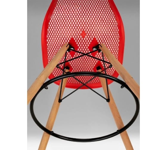 Барный стул LEON GROUP ажурный, в стиле eames dsw, красный, 1 шт. LEON1801BA-DRED1