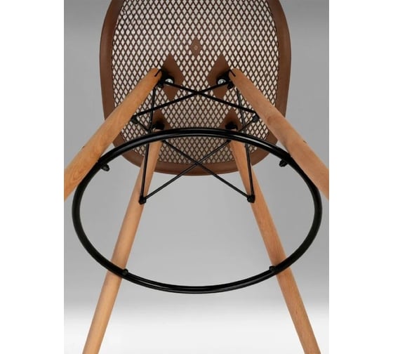 Барный стул LEON GROUP ажурный, в стиле eames dsw, коричневый, 1 шт. LEON1801BA-BR1