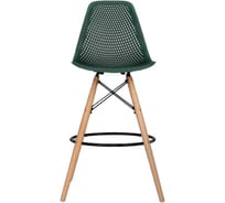 Барный стул LEON GROUP ажурный, в стиле eames dsw, темно-зеленый, 1 шт. LEON1801BA-DGR1