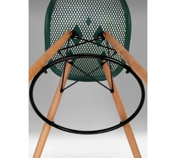 Барный стул LEON GROUP ажурный, в стиле eames dsw, темно-зеленый, 1 шт. LEON1801BA-DGR1