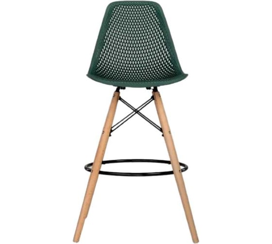 Барный стул LEON GROUP ажурный, в стиле eames dsw, темно-зеленый, 1 шт. LEON1801BA-DGR1