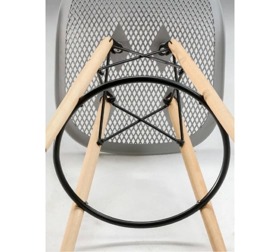 Барный стул LEON GROUP ажурный, в стиле eames dsw, светло-серый, 1 шт. LEON1801BA-LG1