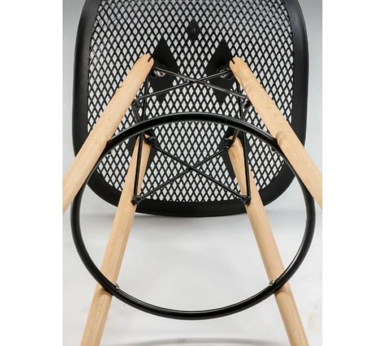 Барный стул LEON GROUP ажурный, в стиле eames dsw, черный, 1 шт. LEON1801BA-BL1