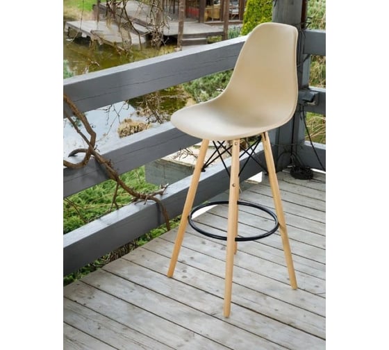 Барный стул LEON GROUP в стиле eames dsw, бежевый, 1 шт. LEON1801B-BE1