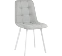 Обеденный стул для кухни Стул Груп chilly рогожка, светло-серый, белые ножки OS-2011 1009-34 wl