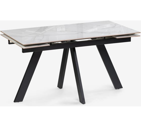 Стол Woodville невис 140(200)х80x76 creto statuario cara polished черный 553538 1