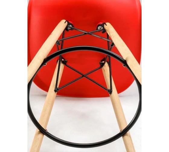 Барный стул LEON GROUP в стиле eames dsw, красный, 1 шт. LEON1801B-RED1