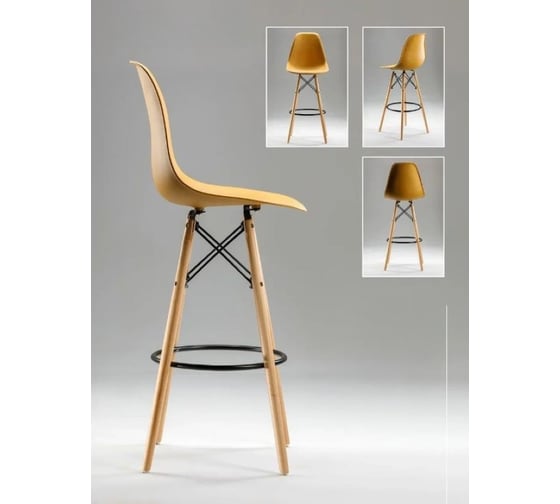 Барный стул LEON GROUP в стиле eames dsw, светло-коричневый, 1 шт. LEON1801B-LB1