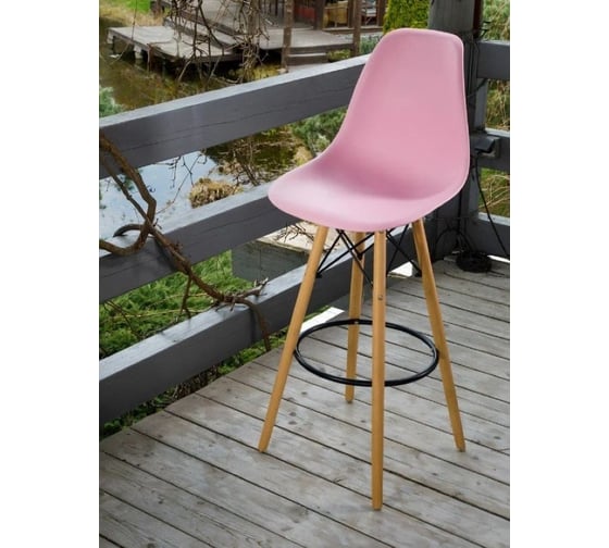 Барный стул LEON GROUP в стиле eames dsw, розовый, 1 шт. LEON1801B-PIN1