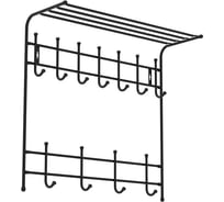 Настенная вешалка с полкой Nika 11 крючков, черная ВПТ11ч 16086863