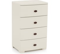 Комод ЗПИ «Альтернатива» Плетенка 4-х секционный, широкий, слоновая кость М4059