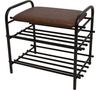 Банкетка-обувница MODULE`S TYLE шоколад печать/антик медь ВИ0095