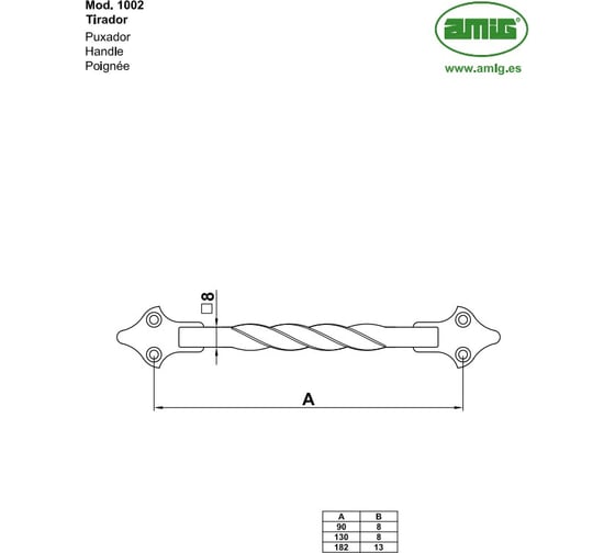 Мебельная ручка Amig мод. 1002-182 tirador 6910