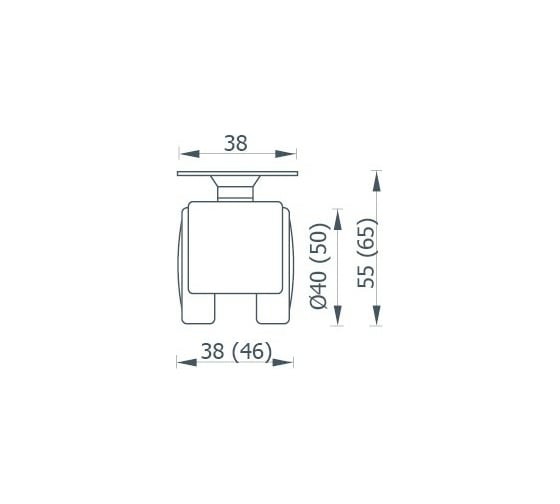 Колесная опора JET 310A без тормоза, с площадкой для крепления, D50мм FU310A.050BL99