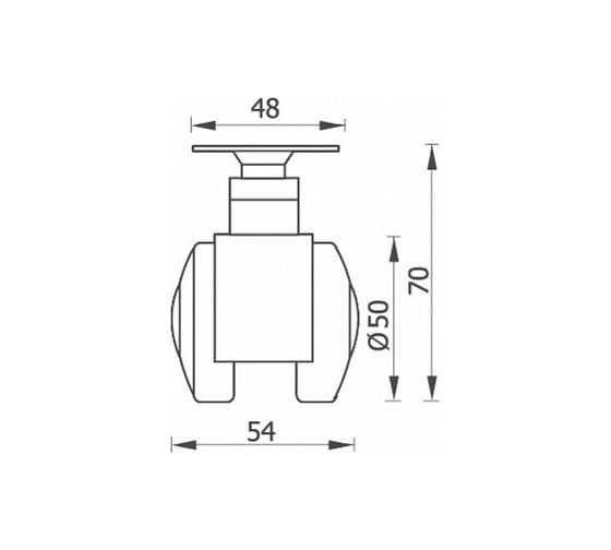 Колесная опора без тормоза JET 320A с площадкой для крепления, D 51 мм FU320A.051BL99