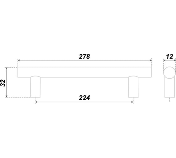 Ручка BOYARD R0260/224 RR002SC.5/224